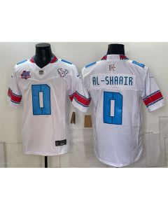 Youth Houston Texans #0 Azeez Al-Shaair White 25th Anniversary Patch 'HOUSTON/US' 2026 Rivalries Collection Vapor F.U.S.E. Limited Jersey