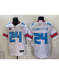 Youth Houston Texans #24 Derek Stingley Jr. White With Patch 2026 Rivalries Collection Vapor F.U.S.E. Limited Jersey (2026)
