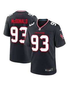 Youth Houston Texans #93 Kayden McDonald Black 2026 NFL Draft Game Jersey (Black)