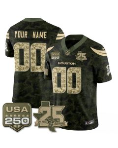 Youth Houston Texans Camo 2026 Salute to Service Edition Vapor F.U.S.E. Limited Custom Jersey (Style 2)