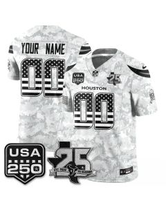 Youth Houston Texans Camo 2026 Salute to Service Edition Vapor F.U.S.E. Limited Custom Jersey