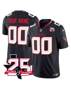Youth Houston Texans Navy 2026 25th Anniversary Patch Vapor F.U.S.E. Limited Custom Jersey (Navy)