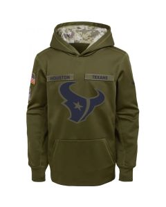 Youth Houston Texans Olive Salute to Service Pullover Performance NFL Hoodie