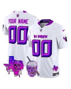 Youth Houston Texans White 2026 DJ Screw Vapor F.U.S.E. Limited Custom Jersey