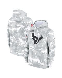 Youth Houston Texans White/Gray 2024 Salute To Service Pullover Hoodie (White Gray)