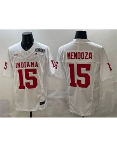 Youth Indiana Hoosiers #15 Fernando Mendoza White 2026 Patch Vapor F.U.S.E. Limited Jersey (White)