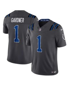 Youth Indianapolis Colts #1 Ahmad Sauce Gardner Charcoal 2026 Rivalries Collection Vapor F.U.S.E. Limited Jersey