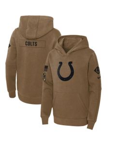 Youth Indianapolis Colts 2023 Brown Salute to Service Pullover Hoodie