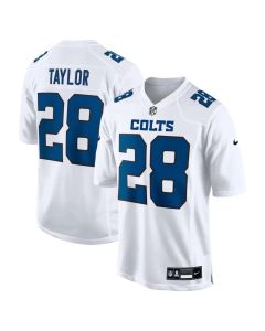 Youth Indianapolis Colts #28 Jonathan Taylor Tundra White Fashion Game Jersey (White)