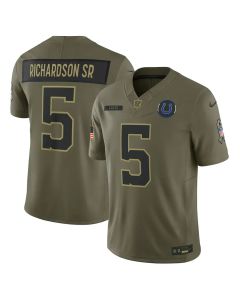 Youth Indianapolis Colts #5 Anthony Richardson Sr. Olive 2025 Salute to Service Limited Jersey