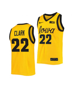 Youth Iowa Hawkeyes #22 Caitlin Clark Yellow College Stitched Basketball Jersey
