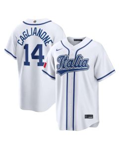 Youth Italy Baseball #14 Jac Caglianone Nike White 2026 World Baseball Classic Home Stadium Jersey (White)