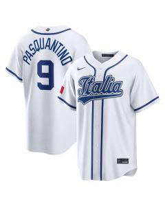 Youth Italy Baseball #9 Vinnie Pasquantino Nike White 2026 World Baseball Classic Home Stadium Jersey (White)