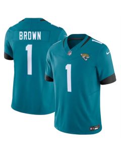 Youth Jacksonville Jaguars #1 Montaric Brown Teal 2026 NFL Draft Vapor F.U.S.E. Limited Jersey (Brown Teal)