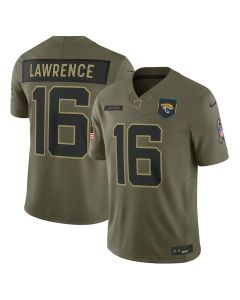 Youth Jacksonville Jaguars #16 Trevor Lawrence Olive 2025 Salute to Service Limited Jersey (Olive)