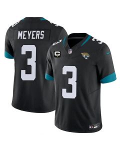 Youth Jacksonville Jaguars #3 Jakobi Meyers Black 2026 1-Star C Patch Vapor F.U.S.E. Limited Jersey