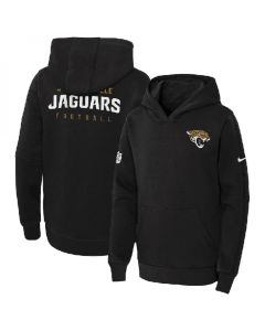 Youth Jacksonville Jaguars Black Sideline Club Fleece Pullover Hoodie
