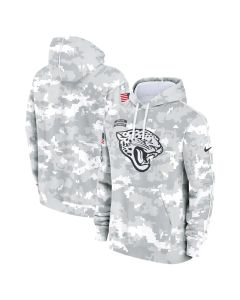 Youth Jacksonville Jaguars White/Gray 2024 Salute To Service Pullover Hoodie (White Gray)