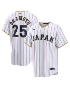 Youth Japan Baseball #25 Kazuma Okamoto White 2026 World Baseball Classic Home Stadium Jersey (White)