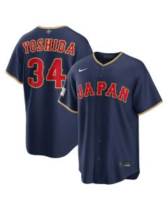 Youth Japan Baseball #34 Masataka Yoshida Navy 2026 World Baseball Classic Road Stadium Jersey (Navy)