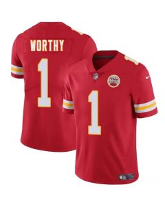 Youth Kansas City Chiefs #1 Xavier Worthy Red 2024 Draft Vapor Untouchable Limited Stitched Jersey