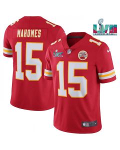 Youth Kansas City Chiefs #15 Patrick Mahomes Red Super Bowl LVII Patch Vapor Untouchable Limited Stitched Jersey