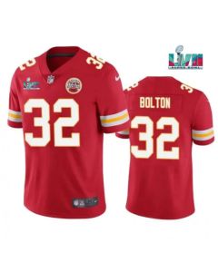 Youth Kansas City Chiefs #32 Nick Bolton Red Super Bowl LVII Patch Vapor Untouchable Limited Stitched Jersey