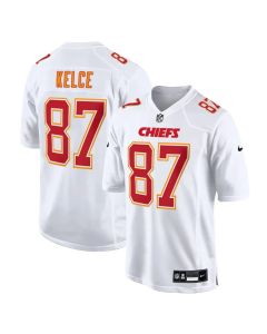 Youth Kansas City Chiefs #87 Travis Kelce Tundra White Fashion Game Jersey (White)