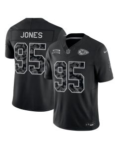 Youth Kansas City Chiefs #95 Chris Jones Nike Black 2026 Salute to Service Vapor F.U.S.E. Limited Jersey