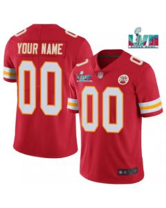 Youth Kansas City Chiefs ACTIVE PLAYER Custom Red Super Bowl LVII Patch Vapor Limited Stitched Jersey