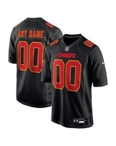 Youth Kansas City Chiefs Custom Carbon Black Fashion Game Jersey (Black)