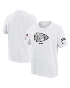 Youth Kansas City Chiefs White 2024 Salute To Service T-Shirt (White)