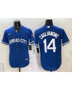 Youth Kansas City Royals #14 Jac Caglianone Royal Cool Base Stitched Baseball Jersey