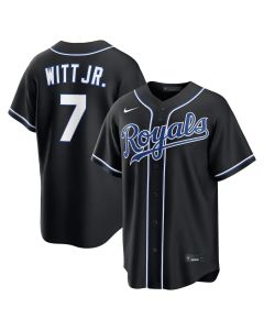 Youth Kansas City Royals #7 Bobby Witt Jr. Nike Fashion Replica Black Out Jersey (Black)