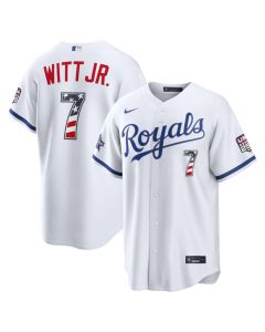 Youth Kansas City Royals #7 Bobby Witt Jr. White 2026 All-Star Edition Stars & Stripes Stadium Jersey