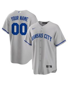Youth Kansas City Royals Grey Stitched Baseball Custom Jersey