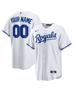 Youth Kansas City Royals White Replica Custom Jersey