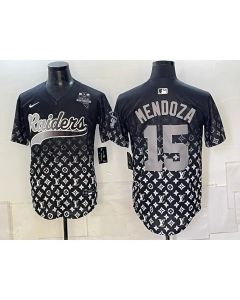 Youth Las Vegas Raiders #15 Fernando Mendoza Black Stitched Baseball Jersey (Style 2)