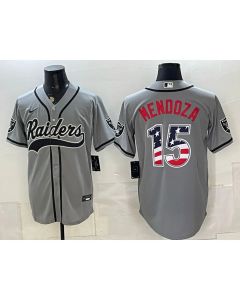 Youth Las Vegas Raiders #15 Fernando Mendoza Gray Vapor Limited Baseball Jersey (Style 2)