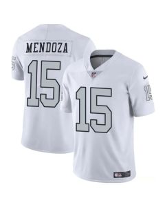 Youth Las Vegas Raiders #15 Fernando Mendoza White 2026 Draft Color Rush Vapor Untouchable Limited Stitched Football Jersey