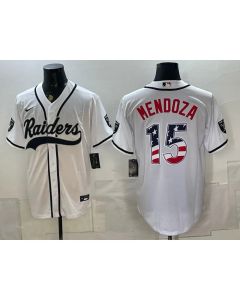 Youth Las Vegas Raiders #15 Fernando Mendoza White Vapor Limited Baseball Jersey (Style 3)