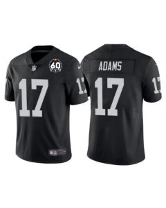 Youth Las Vegas Raiders #17 Davante Adams Black 60th Anniversary Patch Vapor Untouchable Limited Stitched NFL Jersey