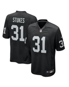 Youth Las Vegas Raiders #31 Treydan Stukes Black 2026 NFL Draft Game Jersey (Black)
