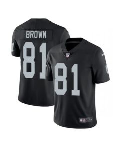Youth Las Vegas Raiders #81 Tim Brown Black Vapor Untouchable Limited Stitched Jersey