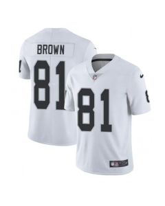 Youth Las Vegas Raiders #81 Tim Brown White Vapor Untouchable Limited Stitched Jersey