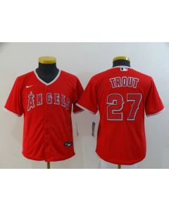 Youth Los Angeles Angels #27 Mike Trout Red Cool Base Stitched MLB Jersey