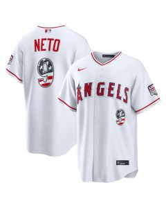 Youth Los Angeles Angels #9 Zach Neto Nike White USA 250 Fourth of July Stadium Jersey (White)