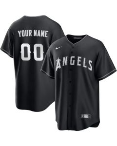Youth Los Angeles Angels Custom Black Lights Out Replica Jersey