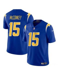 Youth Los Angeles Chargers #15 Ladd McConkey Royal 2024 Draft Vapor Limited Stitched Football Jersey