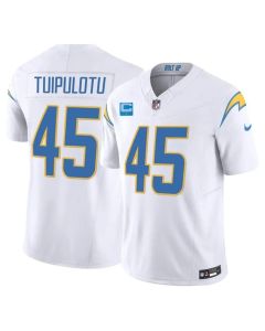 Youth Los Angeles Chargers #45 Tuli Tuipulotu White 2026 1-Star C Patch Vapor F.U.S.E. Limited Jersey